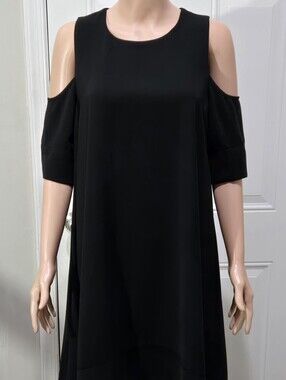 STYLEWE Black Cold-Shoulder Mini Dress